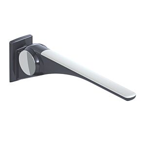 Hewi 802 LifeSystem folding support rail 802.50.40360TB 750, anthracite high-gloss/matt white, with plate, chrome-plated