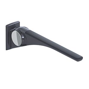 Hewi 802 LifeSystem folding support rail 802.50.40160DR 600, anthracite high-gloss/anthracite matt, with plate, chrome-plated