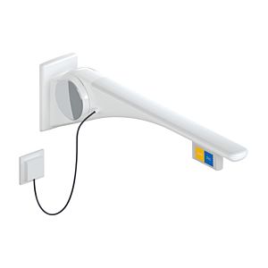 Hewi 802 Bras porteur LifeSystem 802.50.43160GU 850, blanc brillant/anthracite mat, commande affleurante, touche de fonction, gauche