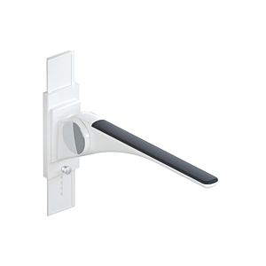 Hewi 802 LifeSystem support rail 802.50.40860GU 750, white high gloss/anthracite matt, with height adjustment