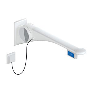 Hewi 802 LifeSystem support arm 802.50.44460GU 900 mm, white high gloss/anthracite matt, flush actuation on the left