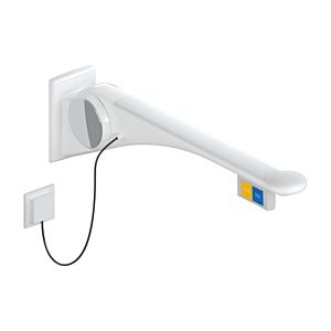 Hewi 802 LifeSystem folding support rail 802.50.45660SD 900 mm, white high-gloss/white matt, flush actuation, function button on the left