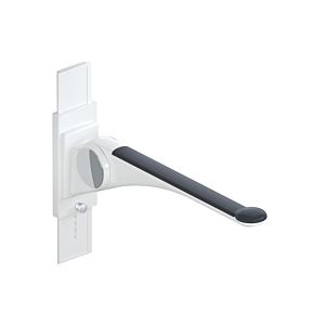 Hewi 802 LifeSystem Stützklappgriff 802.50.41660GU 600 mm, weiß hochglanz/anthrazit matt, mit Höhenverstellung