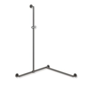 Hewi System 900 Duschhandlauf 900.35.33660DD 1250 x 765 x 965 mm, pulverbeschichtet dunkelgrau tiefmatt/chrom, Ausführung rechts