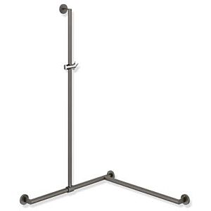 Hewi System 900 handrail 900.35.33660DD 1250 x 765 x 965 mm, powder-coated dark gray deep matt / chrome, right-hand version
