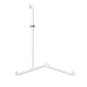 Hewi System 900 Duschhandlauf 900.35.33060WD 1250 x 765 x 765 mm, pulverbeschichtet weiß tiefmatt/chrom, Ausführung rechts
