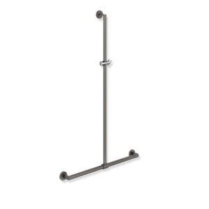 Hewi System 900 handrail 900.35.43260DD 1250 x 1184 mm, powder-coated dark gray deep matt / chrome