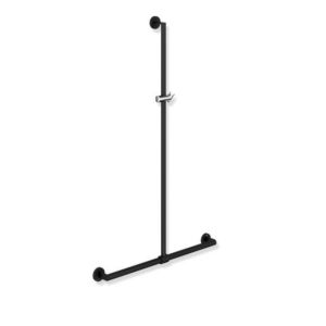 Hewi System 900 handrail 900.35.43060JK 1250 x 765 mm, powder-coated black deep matt / chrome