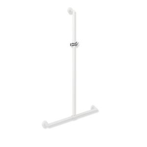 Hewi System 900 handrail 900.35.43260WD 1250 x 1184 mm, powder-coated white deep matt / chrome