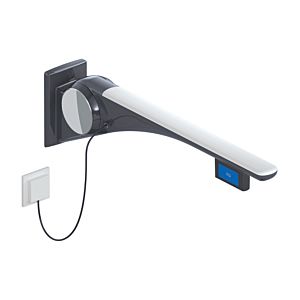 Hewi 802 LifeSystem support arm 802.50.42260TB 750, anthracite high gloss/matt white, flush actuation, left