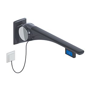 Hewi 802 LifeSystem Stützklappgriff 802.50.42160DR 700, anthrazit hochglanz/anthrazit matt, Spülauslösung, links