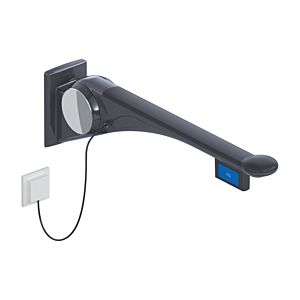 Hewi 802 LifeSystem Stützklappgriff 802.50.44460DR 900 mm, anthrazit hochglanz/anthrazit matt, Spülauslösung links