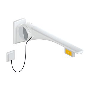 Hewi 802 Rail de support rabattable LifeSystem 802.50.46860SD 900, blanc brillant/ blanc mat, bouton radio, droite