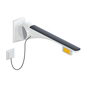 Hewi 802 Rail porteur LifeSystem 802.50.46160GU 700, blanc brillant/anthracite mat, bouton radio, gauche