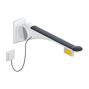 Hewi 802 LifeSystem Stützklappgriff 802.50.47660GU 900 mm, weiß hochglanz/anthrazit matt, Funktionstaste rechts