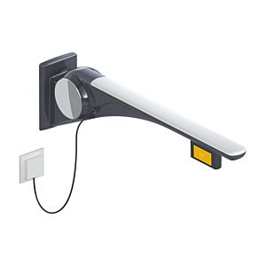 Hewi 802 LifeSystem folding support rail 802.50.46360TB 850, anthracite high-gloss/matt white, radio button, left