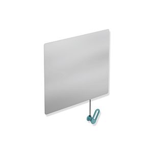 Hewi tilting mirror 801.01.10055 600x540x6mm, with Halter / handle, aqua blue