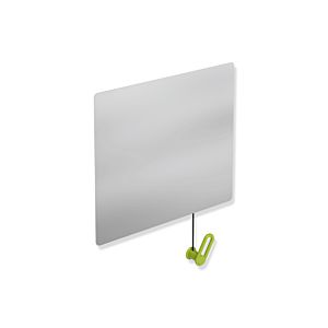 Hewi tilting mirror 801.01.10074 600x540x6mm, with Halter / handle, apple green