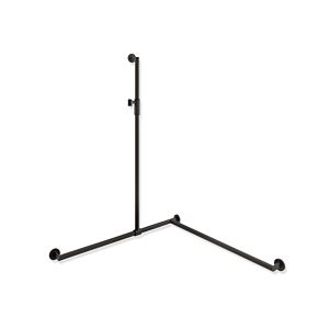 Hewi System 900 shower handrail 900.35M30160ER 1250 x 965 x 965 mm, stainless steel powder-coated dark grey deep matt, right