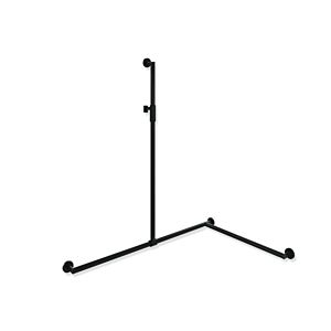 Hewi System 900 shower handrail 900.35M36160CV 1250 x 947 x 647 mm, right version, deep matt black