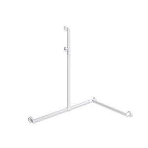 Hewi System 900 shower handrail 900.35M30260VH 1250 x 1185 x 765 mm, stainless steel powder-coated white deep matt, right