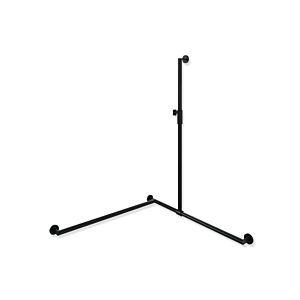 Hewi System 900 shower handrail 900.35M30460CV 1250 x 965 x 965 mm, stainless steel powder-coated black deep matt, left