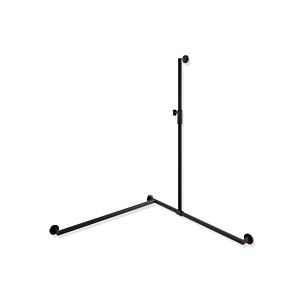 Hewi System 900 shower handrail 900.35M30460ER 1250 x 965 x 965 mm, stainless steel powder-coated dark grey deep matt, left
