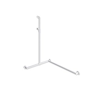 Hewi System 900 shower handrail 900.35M30660VH 1250 x 765 x 965 mm, stainless steel powder-coated white deep matt, right