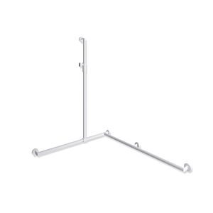Hewi System 900 shower handrail 900.35M30860VH 1250 x 965 x 1185 mm, stainless steel powder-coated white deep matt, right