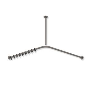 Hewi System 900 rideaux match0 900.34.10260SC 987 x 987 mm, 20 anneaux de rideaux, Inox poudre Inox gris foncé, mica perlé mat profond