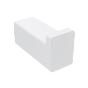 Hewi System 900 Q single hook 900Q90.00060DX powder-coated white deep matt, made of stainless steel, 15x20x38mm
