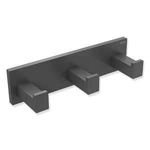 Hewi System 900 Q hook rack 900Q90.00360SC powder-coated dark gray pearl mica deep matt, made of stainless steel, 155x40x44mm