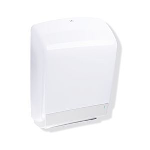 Hewi 477 active + paper towel dispenser 477.06D6000598 plastic signal white, antimicrobial, Tanks white translucent