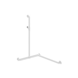 Main courante de douche Hewi System 900 900.35M33660VH 1250 x 765 x 965 mm, version droite, blanc mat profond