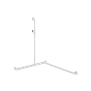 Main courante de douche Hewi System 900 900.35M33860VH 1250 x 965 x 1185 mm, version droite, blanc mat profond