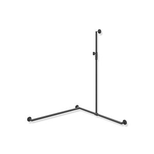 Hewi System 900 Duschhandlauf 900.35M33460ER 1250 x 965 x 965 mm, Ausführung links, dunkelgrau tiefmatt