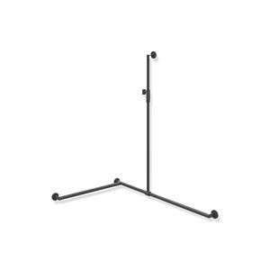 Hewi System 900 Duschhandlauf 900.35M33560ER 1250 x 1185 x 765 mm, Ausführung links, dunkelgrau tiefmatt