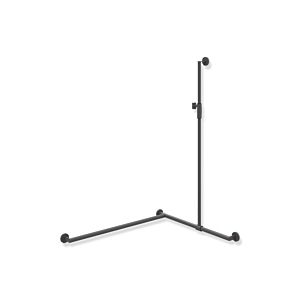 Hewi System 900 shower handrail 900.35M33760ER 1250 x 765 x 965 mm, left version, dark grey deep matt