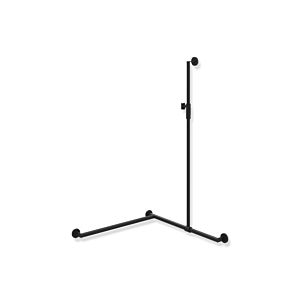 Hewi System 900 Duschhandlauf 900.35M33360CV 1250 x 765 x 765 mm, Ausführung links, schwarz tiefmatt