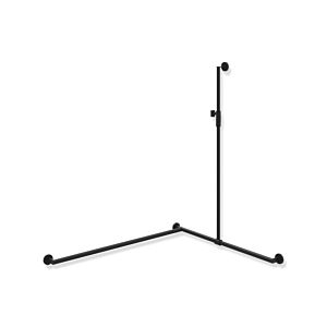 Hewi System 900 shower handrail 900.35M33960CV 1250 x 965 x 1185 mm, left version, deep matt black