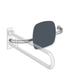 Hewi 805 Rückenstütze 805.51.927R92 Edelstahl, Griff rechts, Rosette links, anthrazitgrau