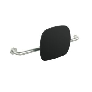 Hewi 805 backrest 805.51.926L90 Stainless Steel , handle on the left, rosette on the right, deep black