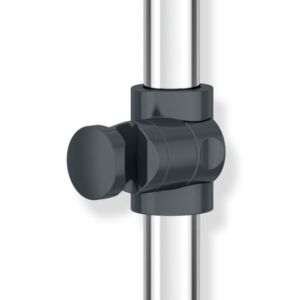 Hewi System 900 main courante de Inox 900.35.3094092 1250 x 965 x 1185 mm, chromé, support de douche polyamide gris anthracite, gauche