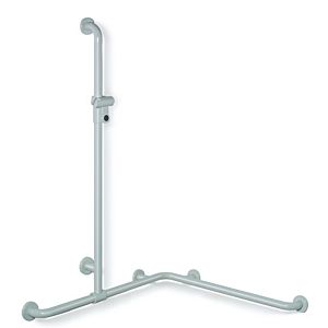 Hewi 801 shower handrail 801.35.34097 762/762 x 1250 mm, light gray, with shower holder bar