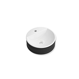 Hewi DUO Waschtisch 950.11B001YF Ø 42,6 cm, matt, Aufsatz, 1 Hahnloch, ohne Überlauf, zweifarbig weiß-schwarz