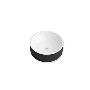 Hewi DUO Waschtisch 950.11B003YF  Ø 42,6 cm, matt, Aufsatz, zweifarbig, ohne Hahnloch, ohne Überlauf, weiß-schwarz