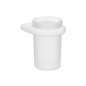 Hewi Series 480 glass tumbler 480.04.00060DX with holder, powder-coated white deep matt