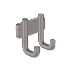 Crochet double Hewi Série 480 480.90.00160SC revêtement par poudre gris foncé perle mica mat profond