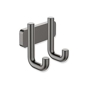 Crochet double Hewi Série 480 480.90.00170EC Revêtement PVD, chrome noir brillant