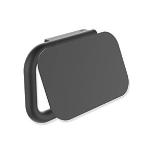 Porte-papier toilette Hewi Série 480 480.21.00160DC avec couvercle, revêtement par poudre, noir mat